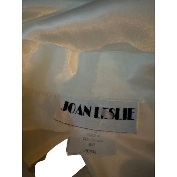 Women’s 6P Joan Leslie Ivory Satin Blouse Bridal Vintage Glam Button Front - Picture 2 of 9